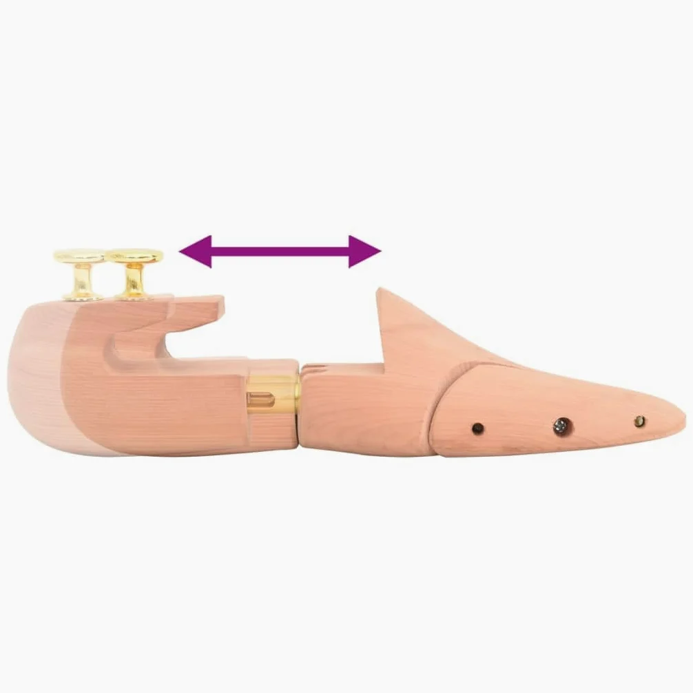 Horma de zapatos con calzador de madera maciza de cedro EU 38-39, ajustable para hombre y mujer, para evitar arrugas y soporte de forma, cuidado de zapatos y zapatillas de piel