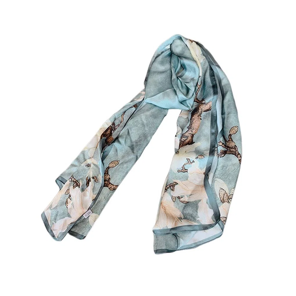 Bufanda Mujer Bufanda de seda de invierno Mujer Primavera y otoño Bufanda de seda larga Mantón