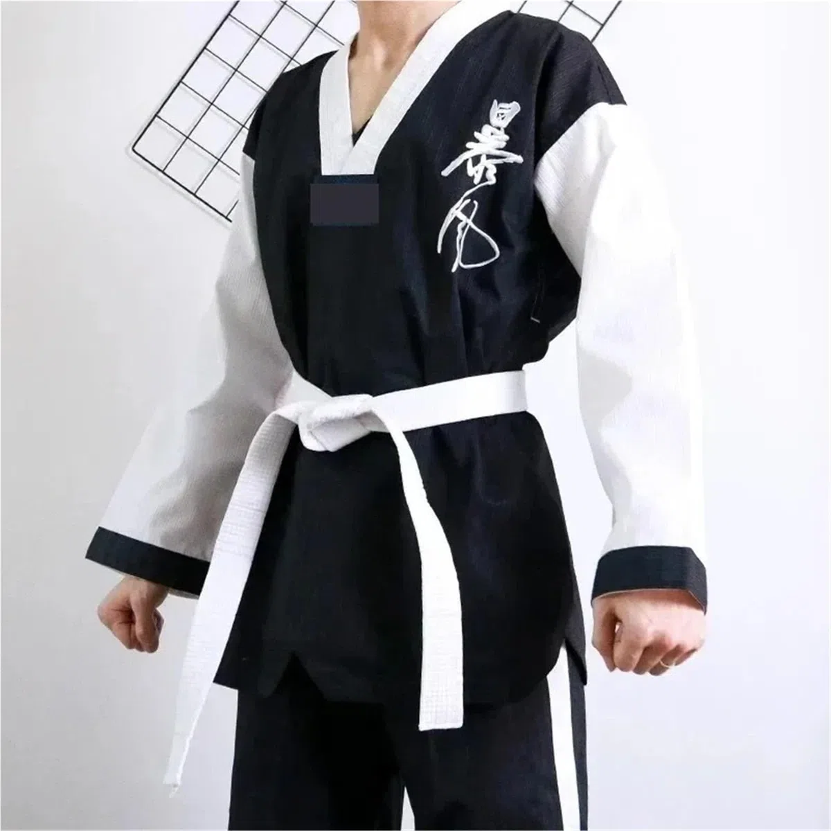 Traje de Karate Traje de polialgodón Taekwondo acanalado for niño adulto, uniforme Karate, atletismo artes marciales