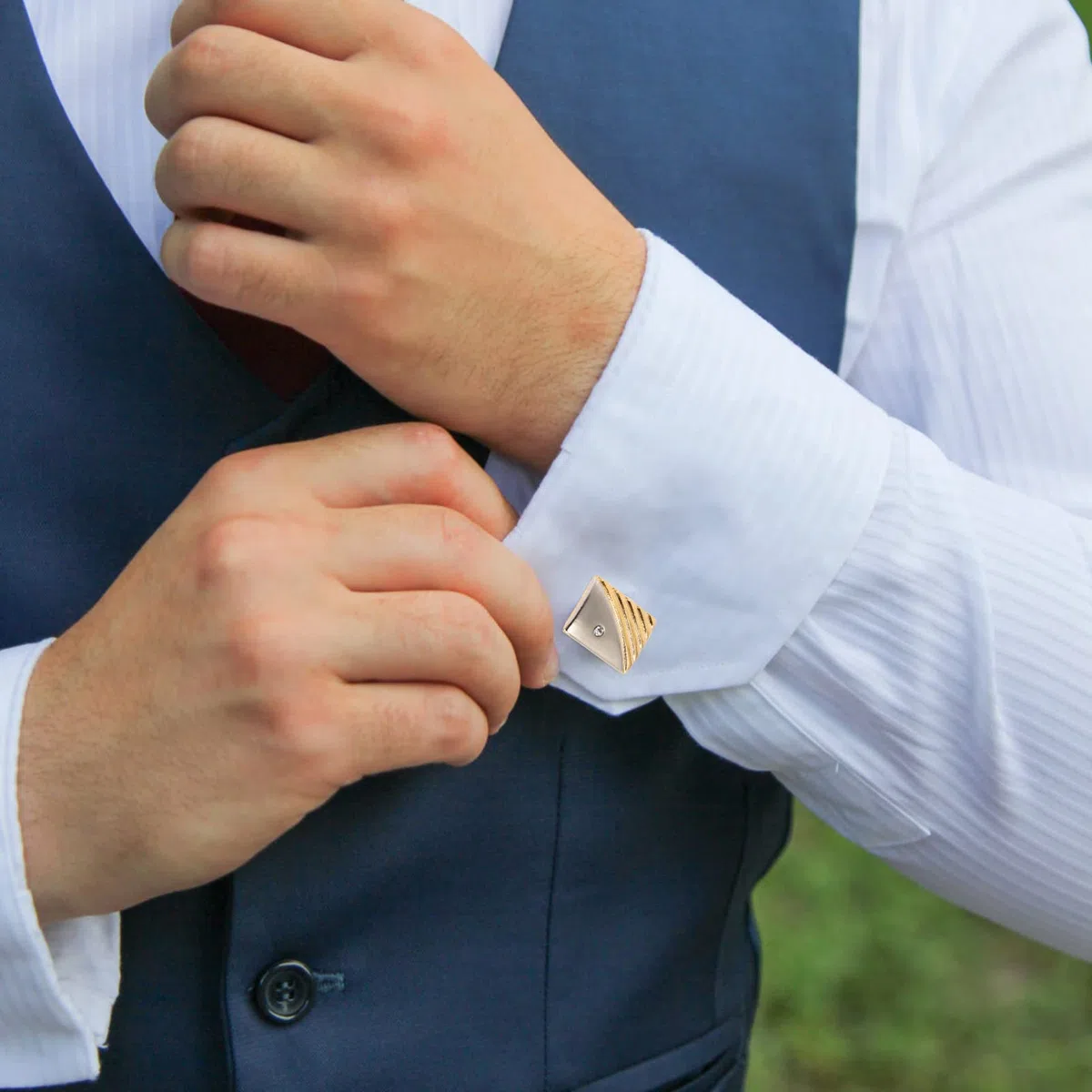 PACKOVE gemelos con clip de corbata clip de corbata de oro atar barra de corbata para camisa traje pisacorbatas hombre gemelos para hombres clip de barra de corbata aleación Golden