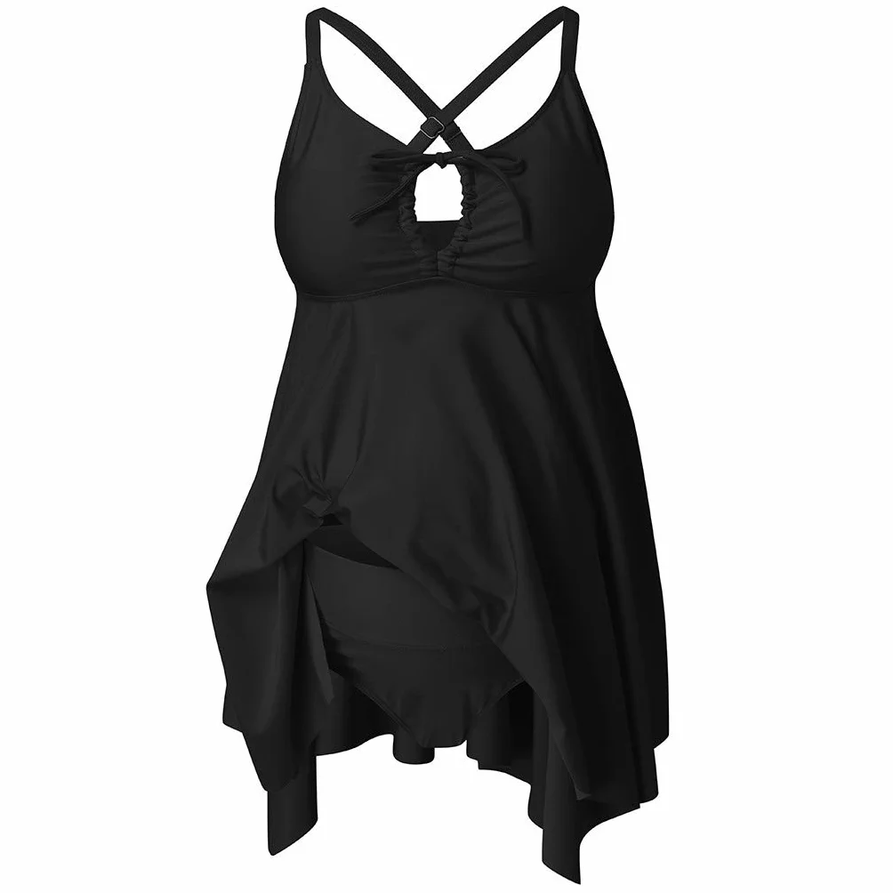 Conjunto Dos Piezas Falda Traje baño Maternidad Correa sólido Mujer Embarazada Tankinis Set premamá Elegante bañador cómodo Ajustable Verano
