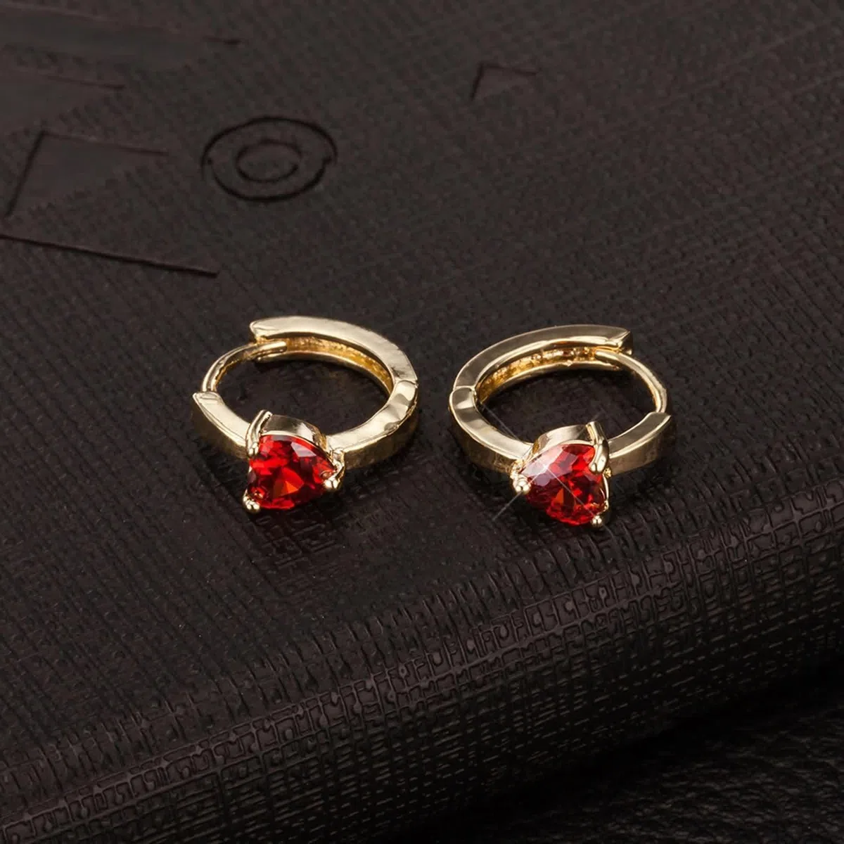 AMDXD Pendientes de oro amarillo Au750 de 18 quilates para mujer, joyas de oro auténtico, pendientes de aro con moissanita, corte de corazón, pendientes de oro de 18 quilates para mujer pequeños