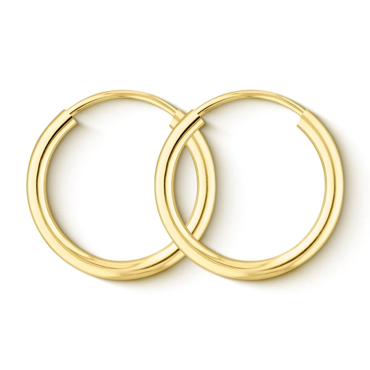 EDELIND Pendientes Aro Oro Amarillo 15 mm 8K 9K 14K 18K Mujer Niña 2 mm
