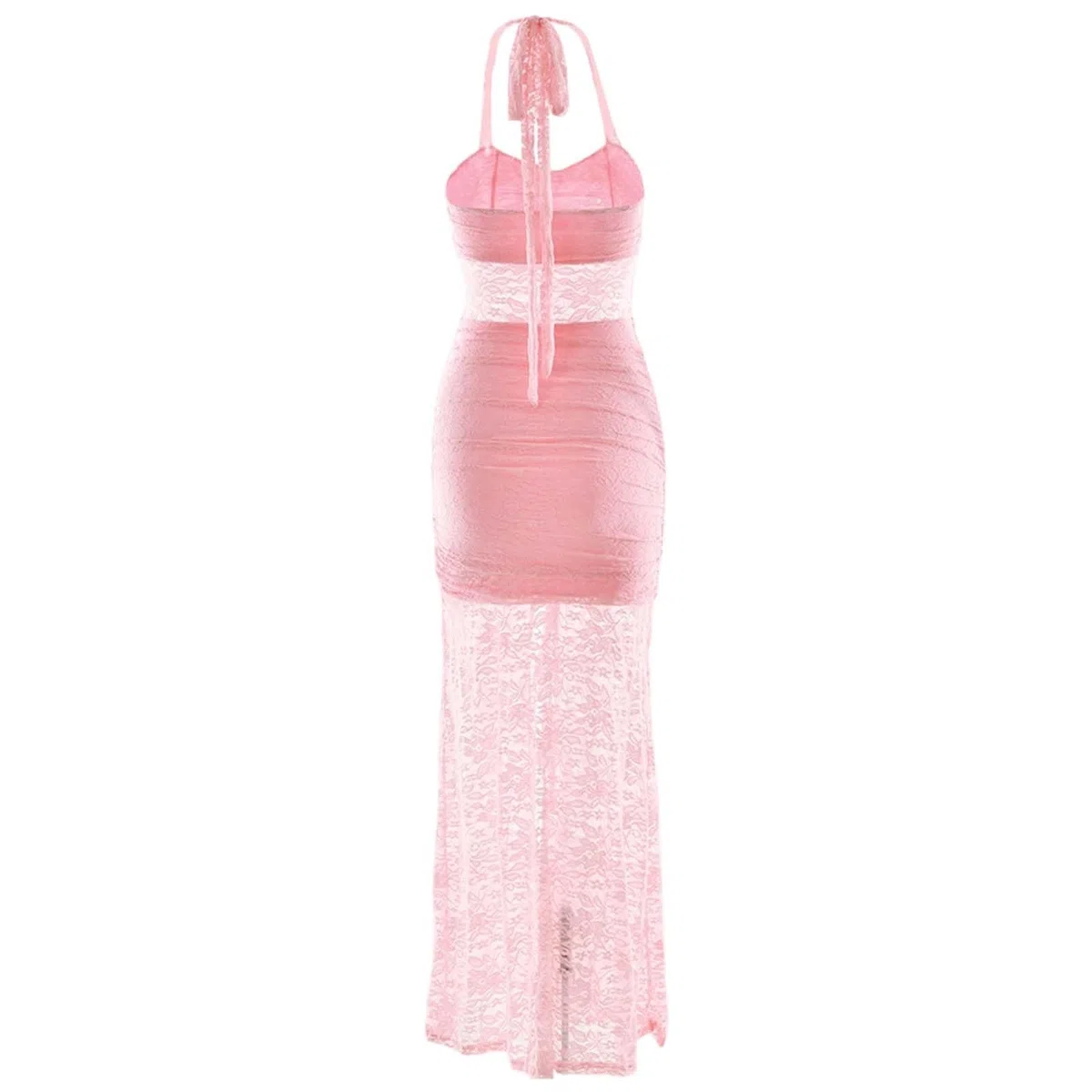 Vestido casual para mujer, elegante, con encaje, vestido largo de encaje, sexy, sin mangas, para el día a día