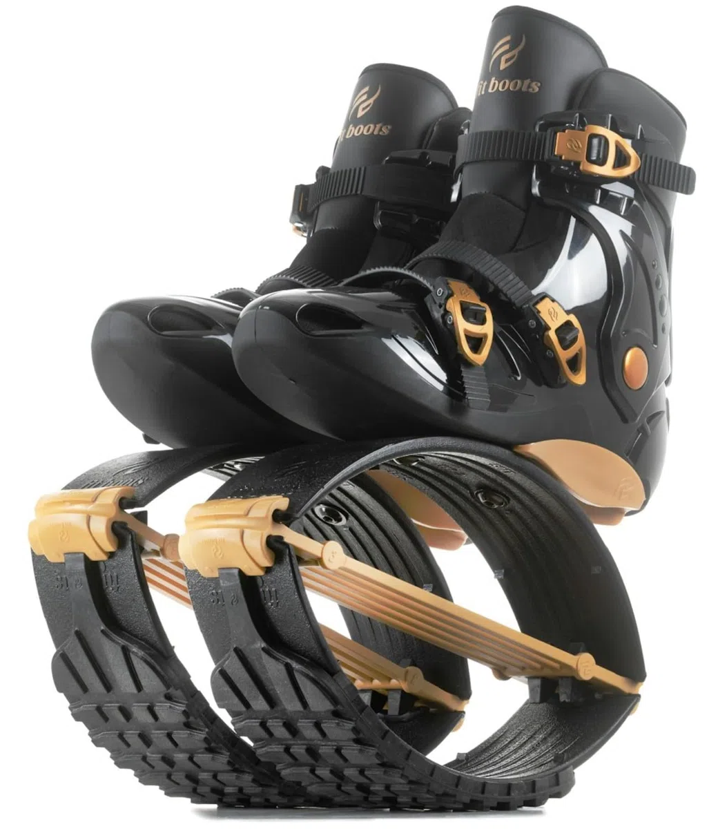 FIT BOOTS - Botas de Rebote de Nueva Generación, Originales Botas de Saltar de la Comunidad Internacional de Entrenamiento FitBoots Que Revolucionan tu Fitness, Zapatos Jump Boots - (Oro)