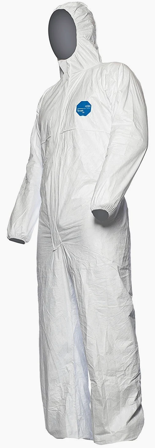 DuPont Tyvek 500 Xpert, 25 Ropas de protección con capucha, Blanco, Talla XXL