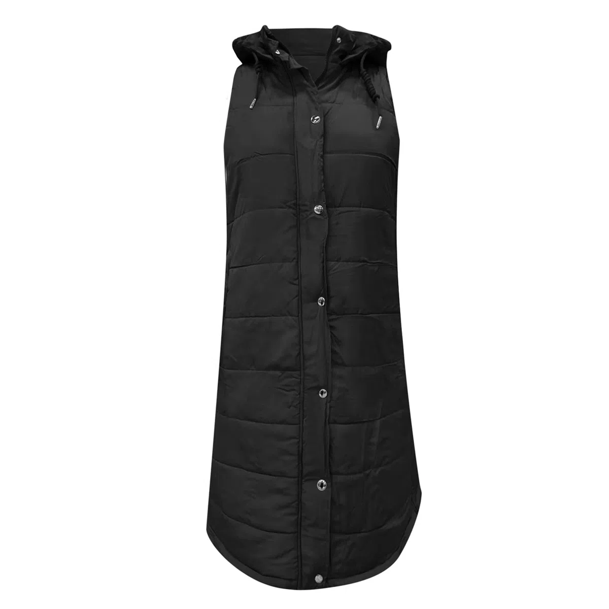 Chaleco acolchado sin mangas para mujer, largo de invierno, con capucha, sin mangas, cálido, de plumón, con bolsillos, chaqueta acolchada, chaqueta de entretiempo, S - 5XL