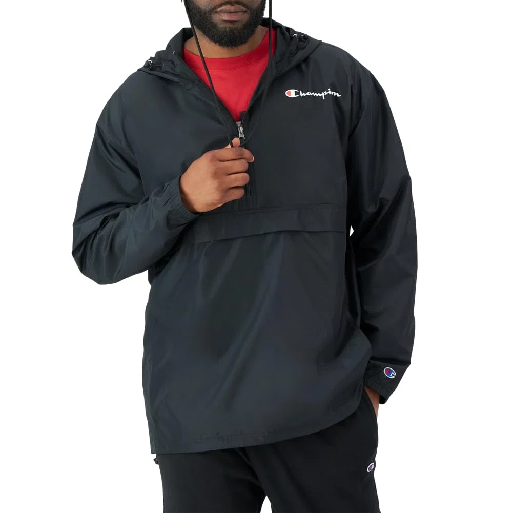 Champion Chaqueta plegable para hombre, Negro-549369, XL