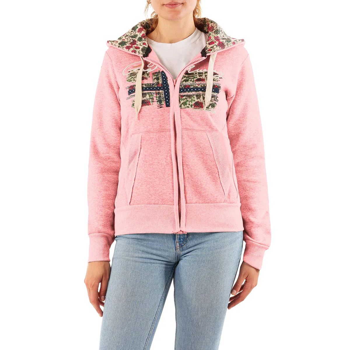 GEO NORWAY FABEAUTE Lady - Sudadera Mujer Capucha y Bolsillos - Sudadera de Mujer Sudadera Casual Chaqueta - Sudadera Hoodie Mujeres Cremallera Zip Tops Deportivo Comoda