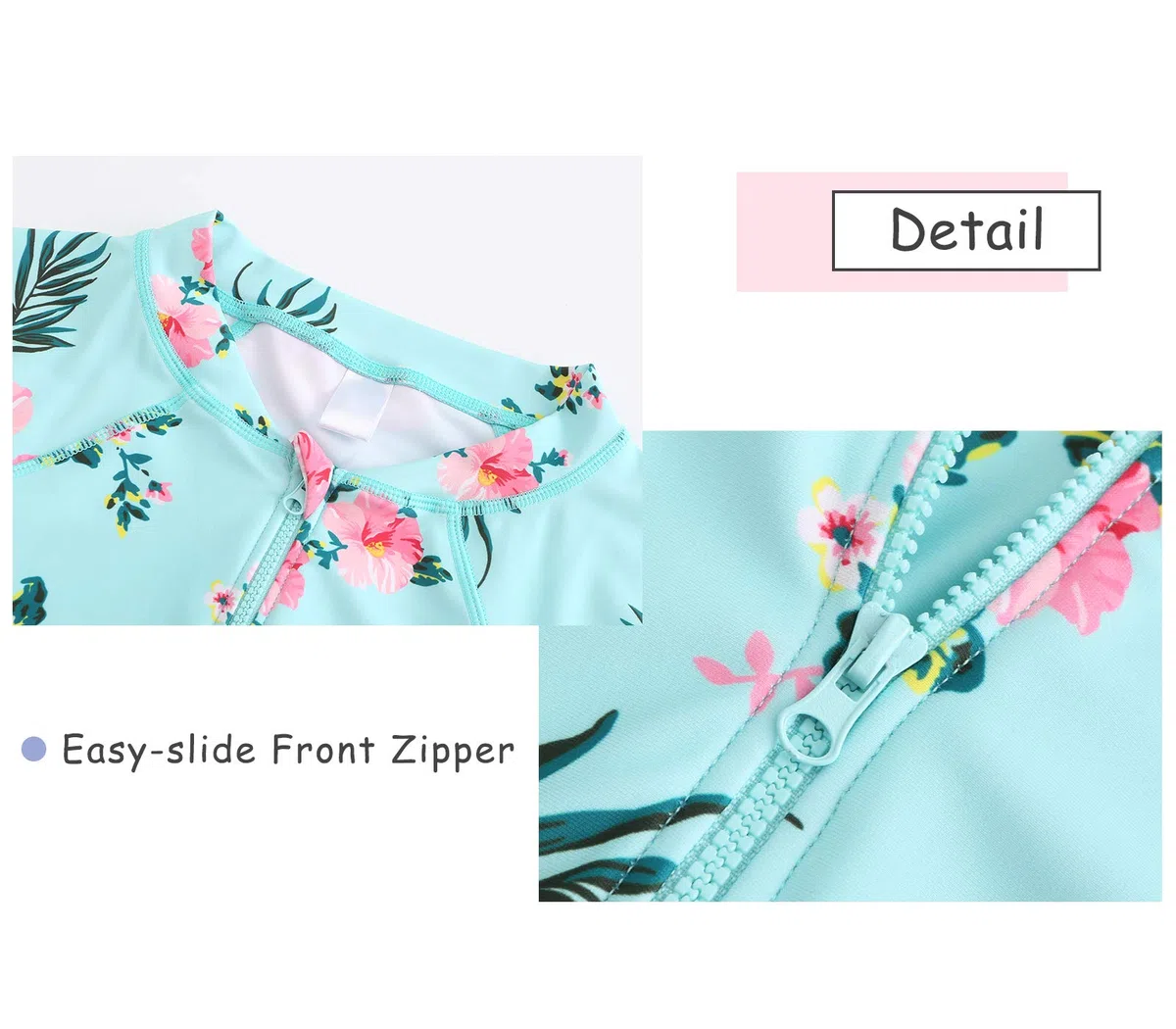 Girls Long Sleeve Swimsuit Kids One Piece Beach Rash Vest Girls Swimming Costume Age 5-16 Years