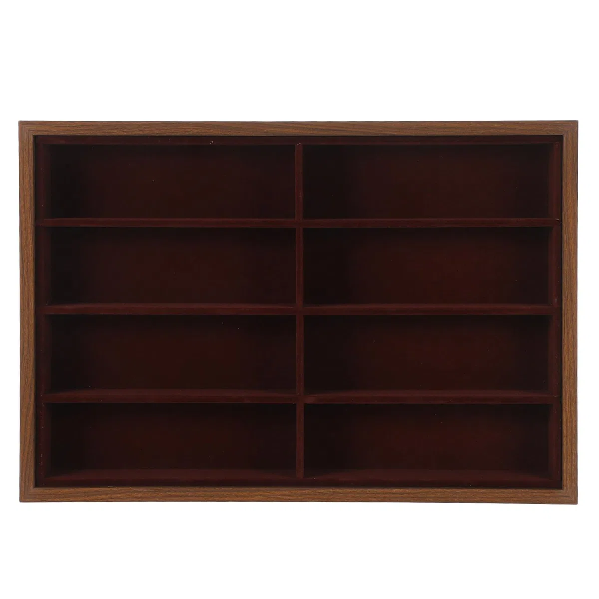 CHILDWEET Caja Organizadora de 8 Compartimentos para Gafas de Sol y Joyas, Bandeja de Madera Forro, Adecuado para Oficina y Almacenamiento en Hogar