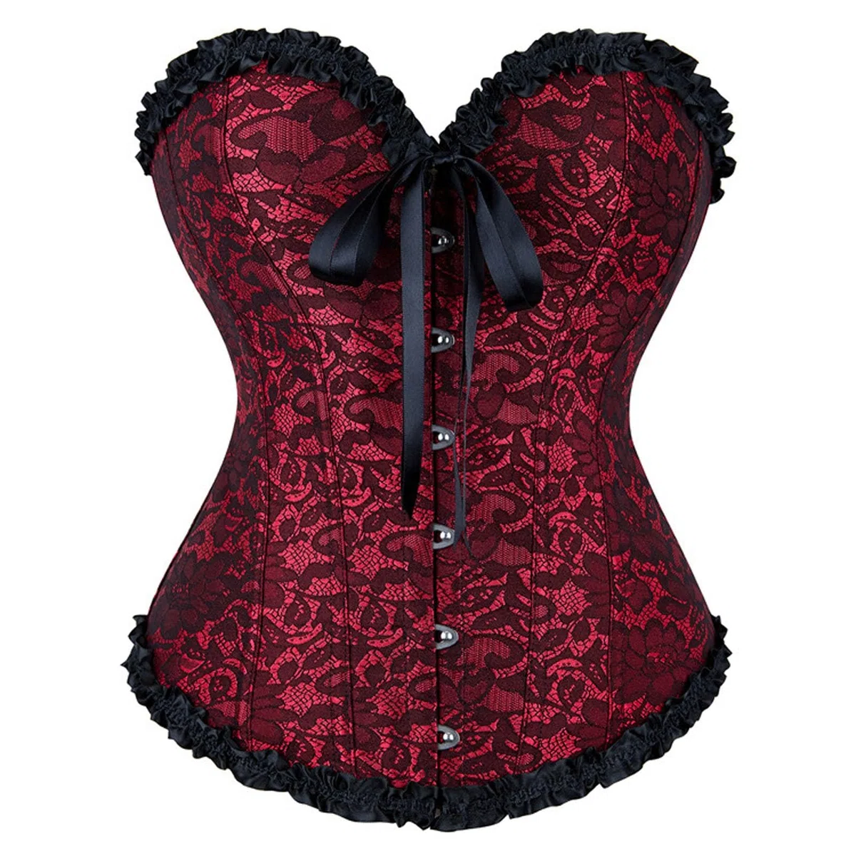 Genérico Tops Femenino Shapewear Bustier Push Up Encaje Cintura Body Lencería Elegante