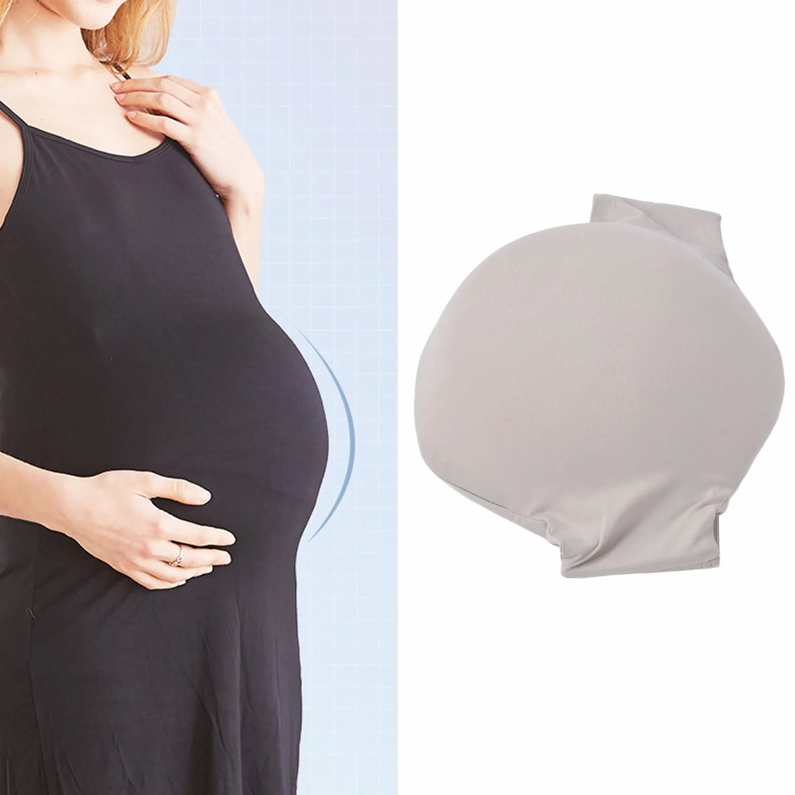 Vientre Falso de Embarazada, Espuma Viscoelástica Transpirable, Disfraces de Vientre Falso, Ligero, Falso Vientre, Vientre, Accesorios de Película para Fotografía de Actuación, Disfraces de(M-5-7)