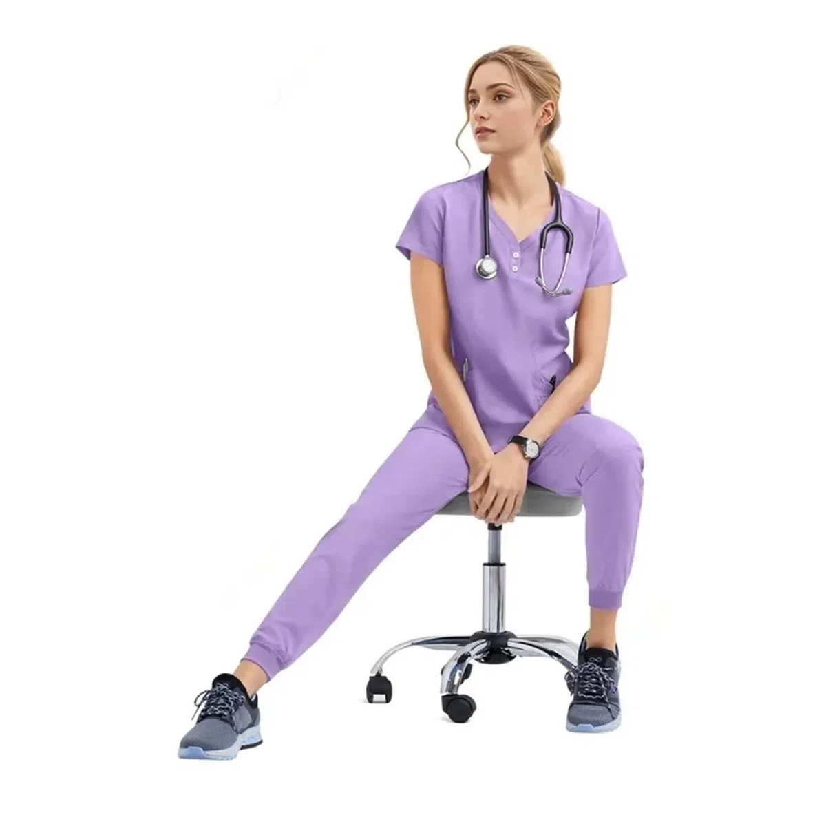 Uniforme De EnfermeríA Conjunto de uniforme médico y enfermera, conjunto de jogging for mujer, accesorios de hospital, ropa de trabajo quirúrgica for quirófano Para Enfermeras(42162-Mango,XXL)