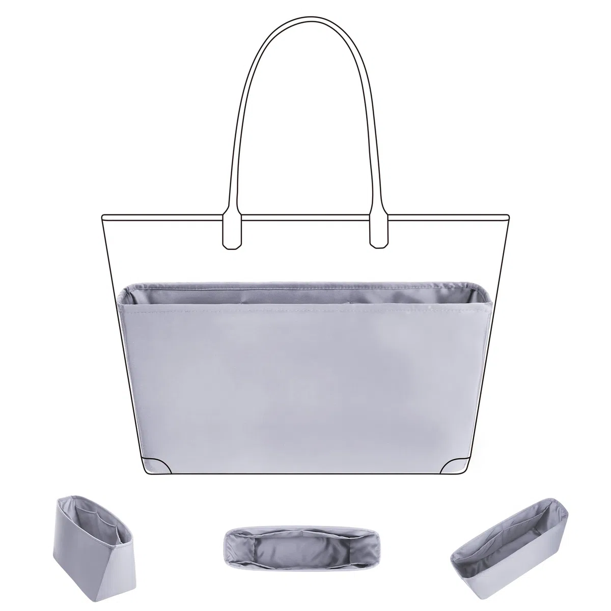DGAZ Organizador Interior para Gyard Artois MM, Satén Interior, Beton | Inserto de Satén de Lujo, Ajuste Perfecto, Protección Suave, Ligero