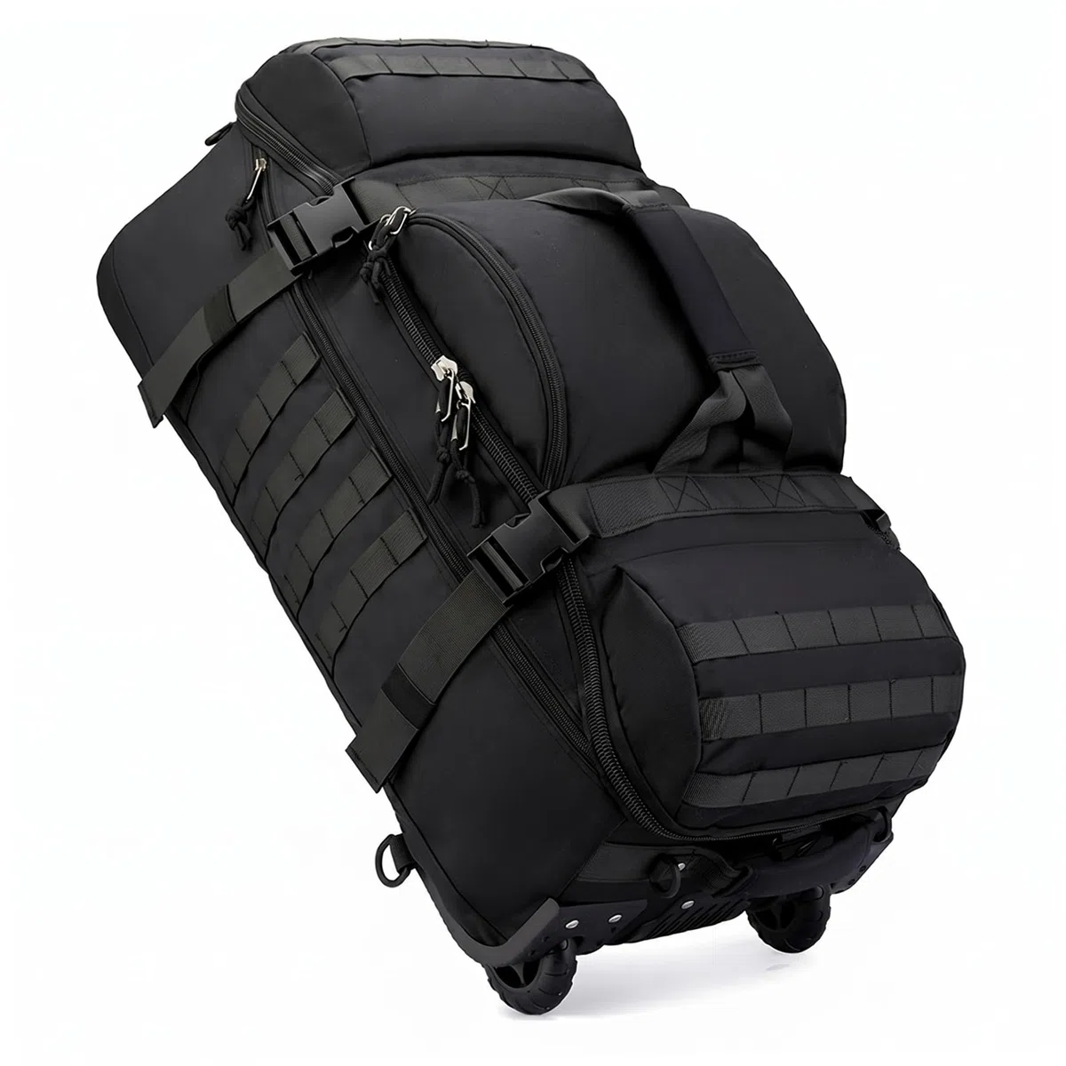 Bolsa de Lona con Ruedas, Bolsa de Lona con Ruedas de 80 L de Gran Capacidad, Equipaje con y múltiples Formas de Transporte para Escalada, Senderismo, Viajes.