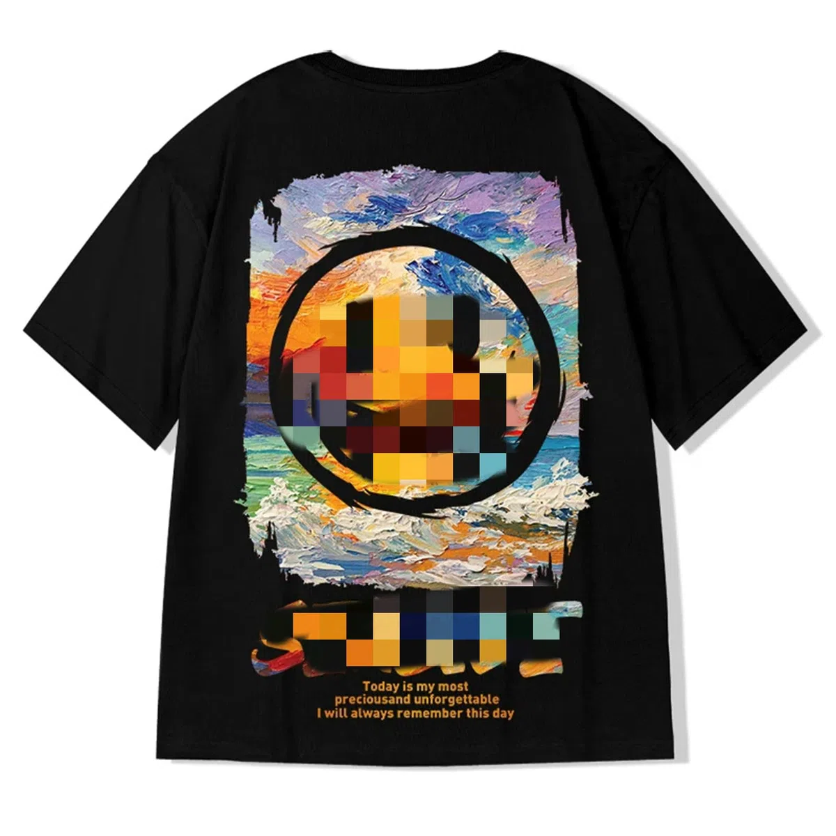 Camiseta De Manga Corta Camiseta De La Cara Divertida para Hombres Hip-Hop Street Camiseta De Gran Tamaño De Manga Corta