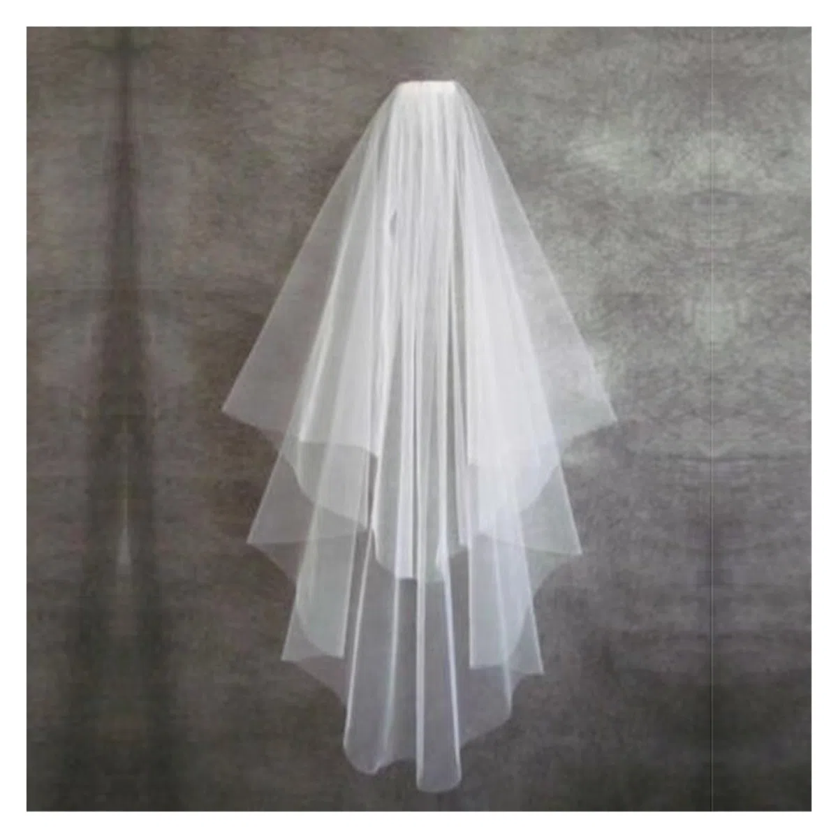 Velo De Novia,Accesorios De Boda Velo De Novia Simple Corto Blanco Marfil De Dos Capas con Peine Velo De Novia