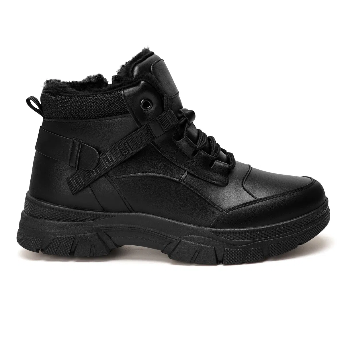 GLAMORA Botas de Nieve para Mujer, Botines de Invierno Impermeables con Forro de Pelo, Plataforma, Suela de Goma Antideslizante, Cremallera Lateral, Cordones y Suela Gruesa