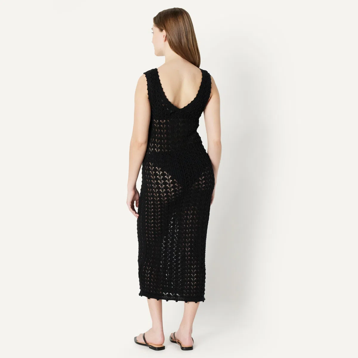 Amazon Essentials Vestido Playero de Ganchillo de Corte Estándar Mujer