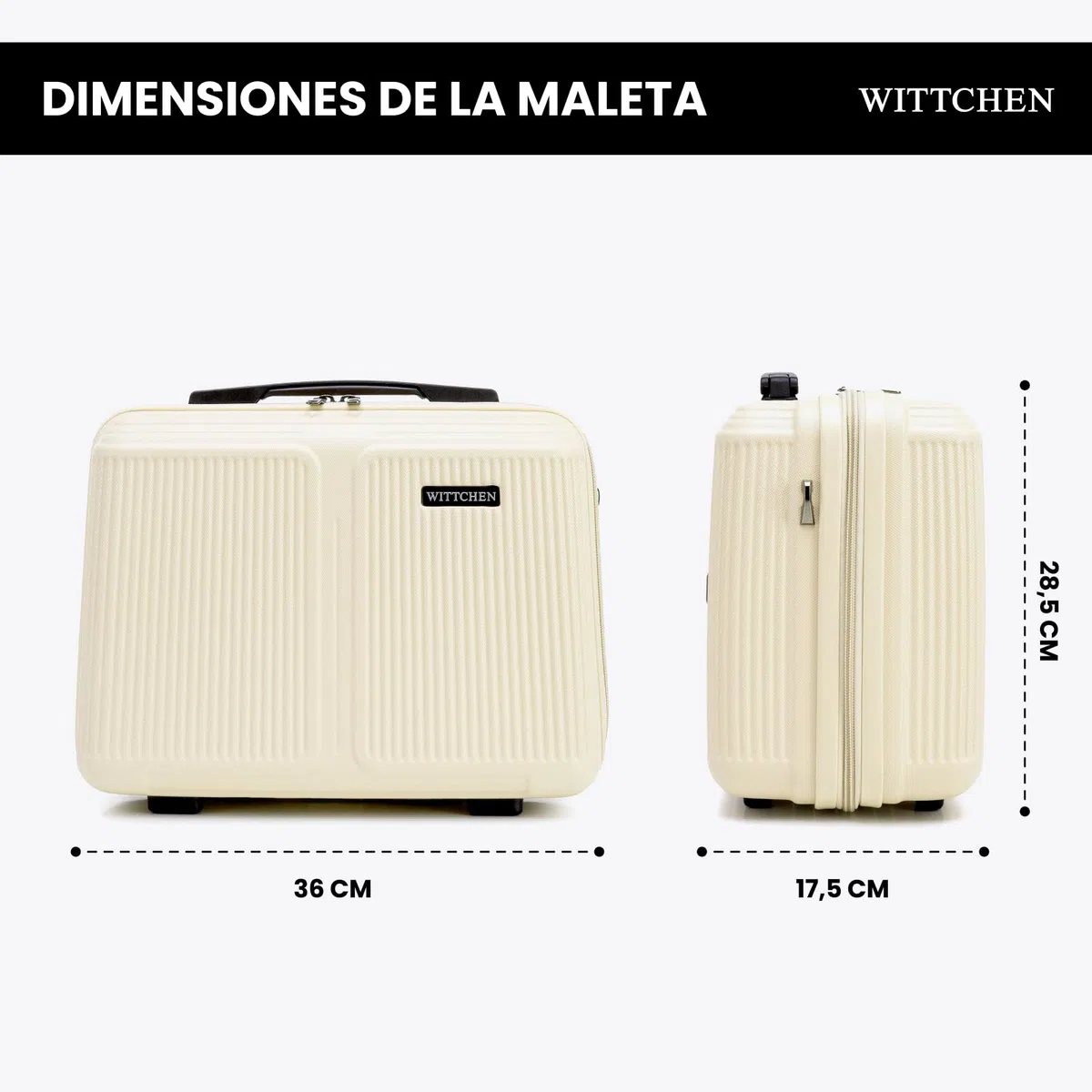 WITTCHEN Stripes Line Neceser Estuche para cosméticos Neceser de Viaje Equipaje rígido ABS Asa cómoda Correa para Hombro Crema