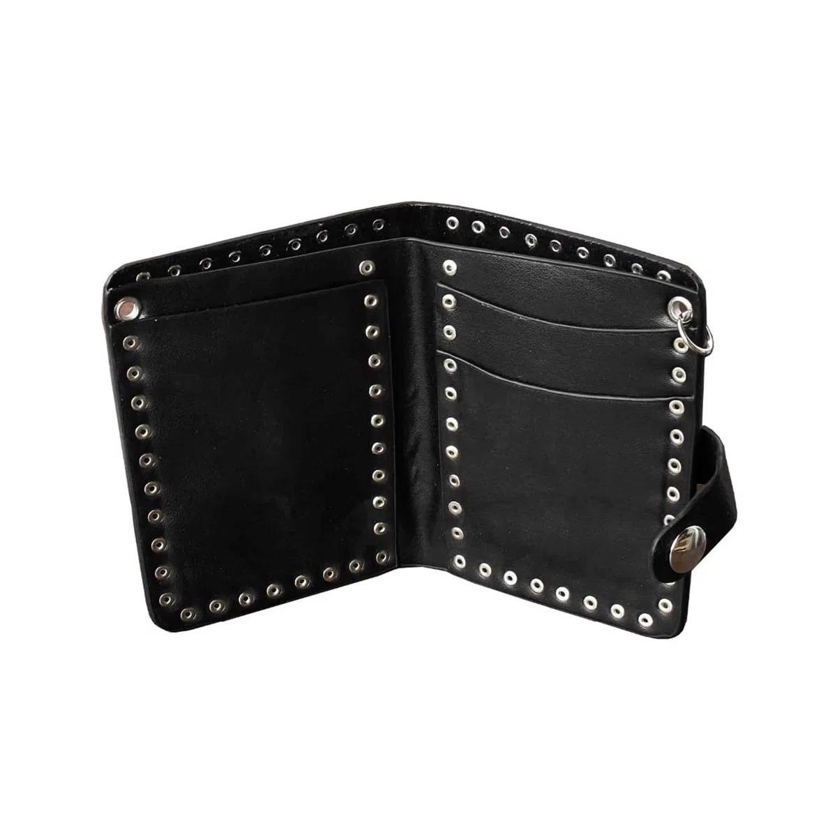 Cartera con Cadena para Hombre Cartera de Cuero Negra Plegable con Cadena for Hombre, Estilo Motero, Punk, gótico