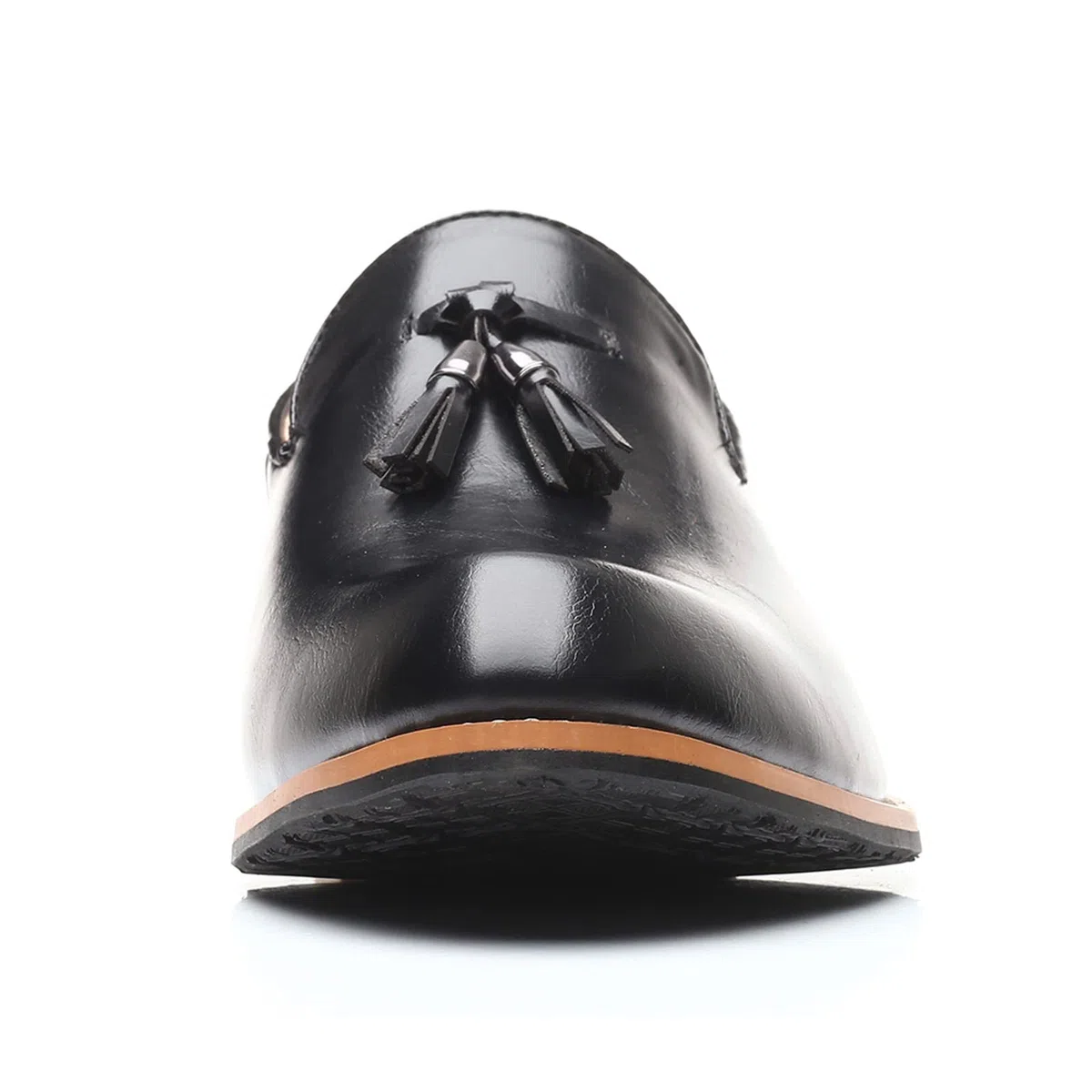 Mocasines clásicos con borlas para hombre, zapatos de vestir elegantes de piel sintética para negocios, bodas, fiestas, Black, 38 2/3 EU