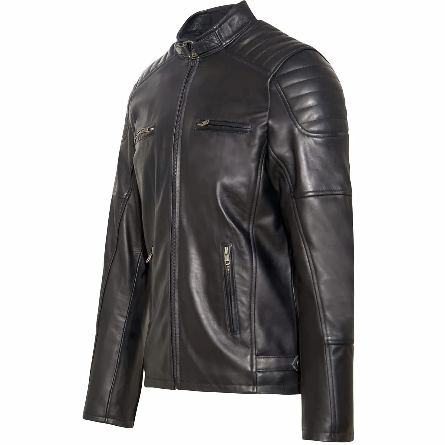 URBAN 5884 Ralf Chaqueta de Piel Hombre, Chaqueta de Piel de Oveja Genuina Suave y Duradera Hombre (Pack de 1)