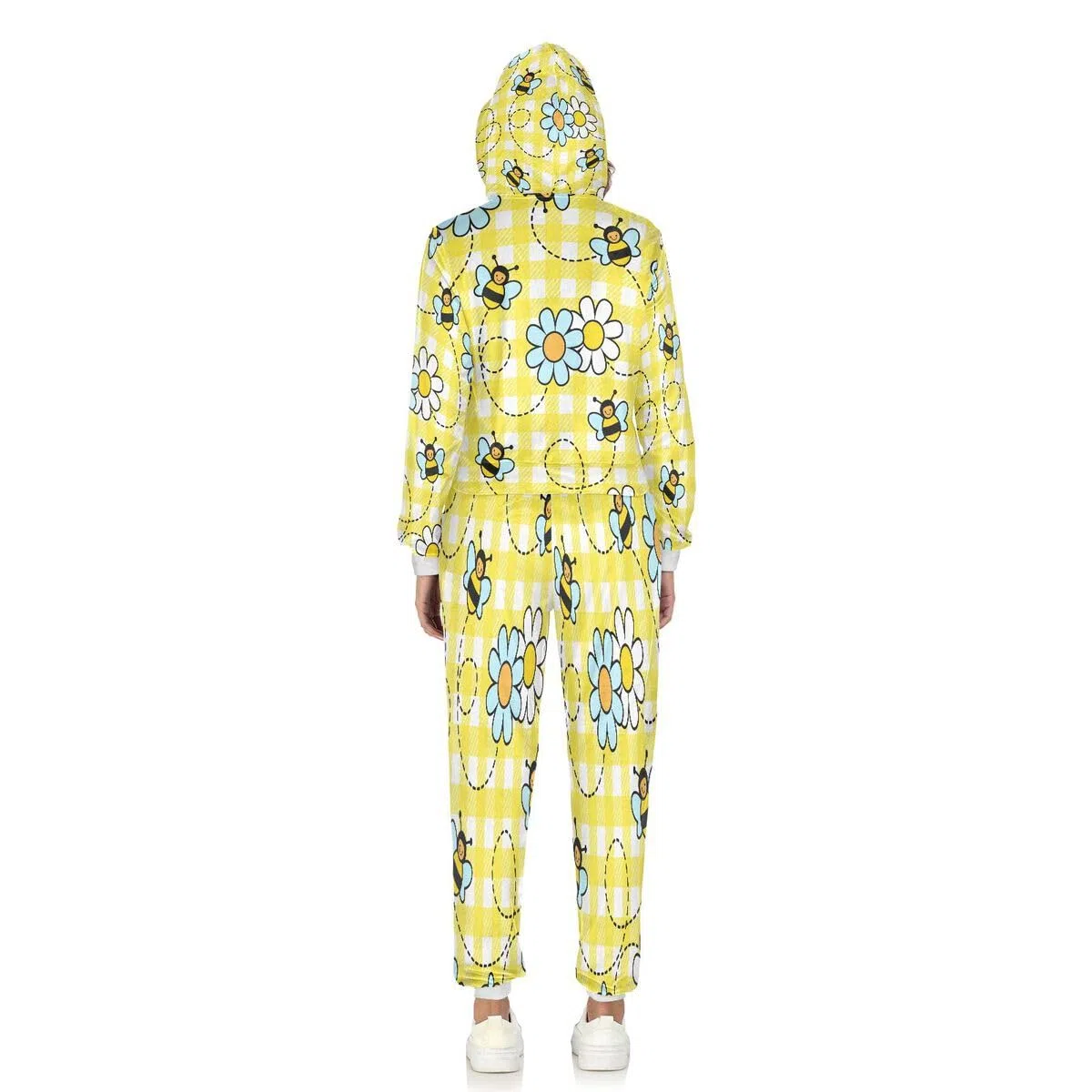 Conjunto deportivo de 2 piezas para mujer, conjunto deportivo de manga larga con estampado de margaritas y insectos