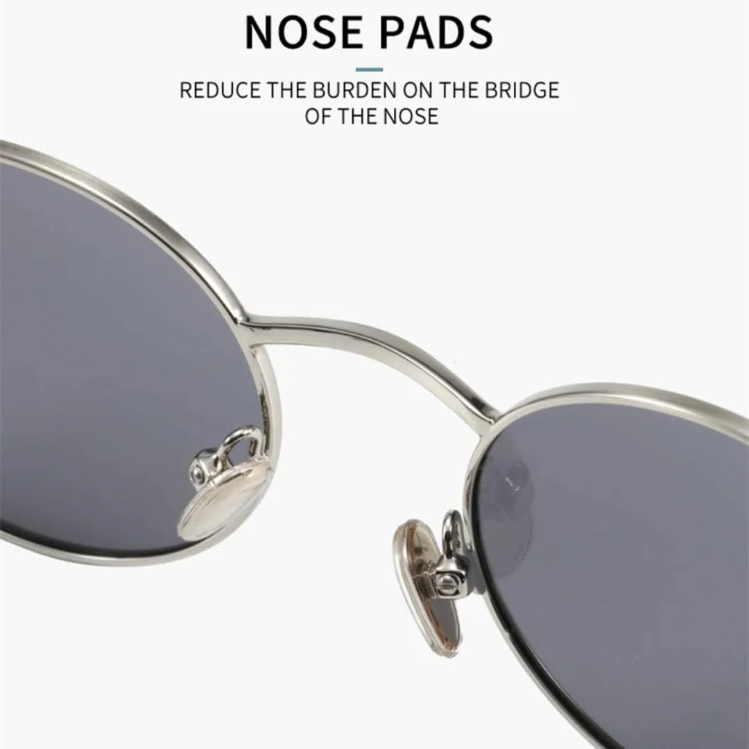 Gafas de sol redondas polarizadas para hombre con montura metálica y protección UV400.