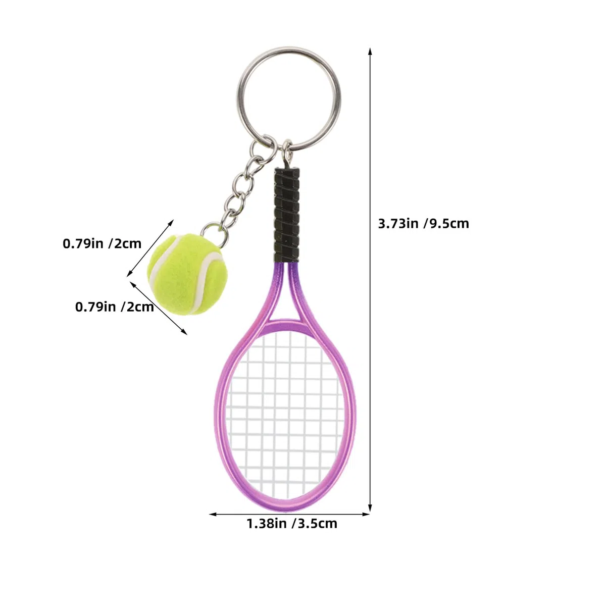 18 Piezas Llavero Raqueta Tenis Colgantes Deportivos Coloridos Mini Accesorios para Fans y Regalos Portátiles