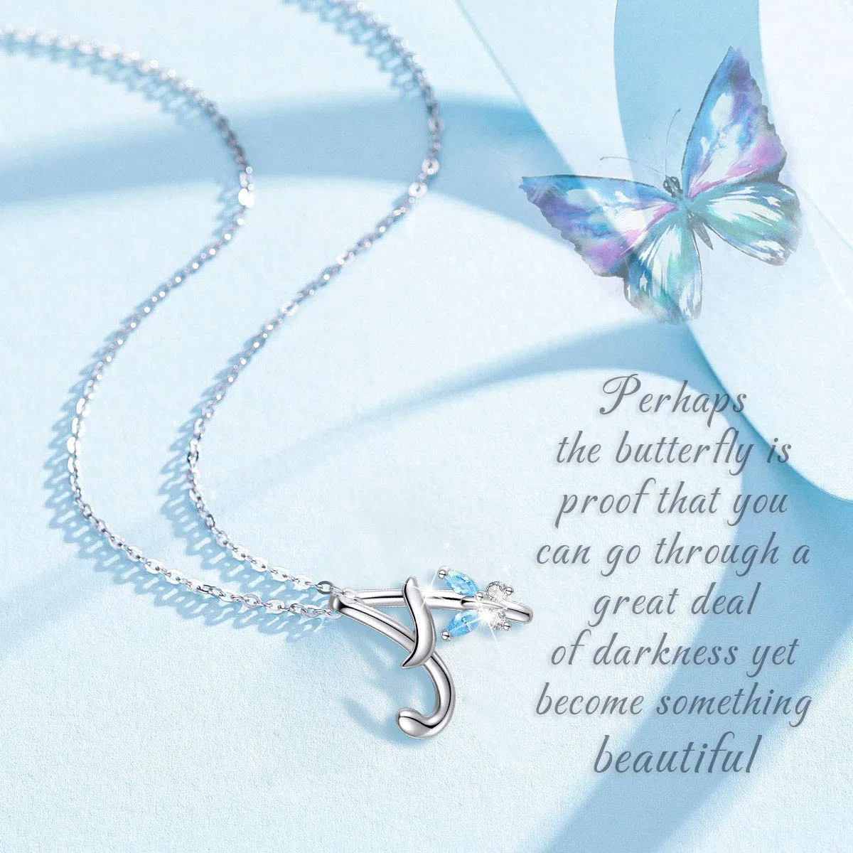 EUDORA Collares Mujer Colgantes Iniciales Letras Plata de ley 925 26 Alfabeto Inicial Nombre Cadena Collar con Zirconia Cúbico Joyería, Regalos Originales para Mujer Hermana Madre Abuela, 45,7cm