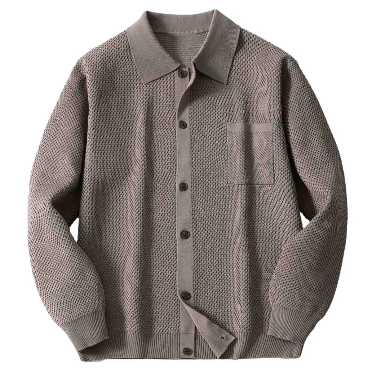 Cardigan Punto Hombre, Chaqueta Lana Hombre con Botones De Punto De Manga Larga Frente Abierto Ligeros con Botones Suéter Tipo Cárdigan para El Ocio Y El Autocultivo