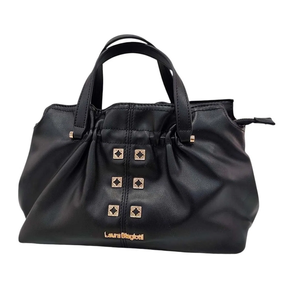 Laura Biagiotti Bolso de mano línea Eclyper, piel sintética, dimensiones 31 x 20 x 13 cm, con correa ajustable extraíble, accesorios dorados LB26S-252-2