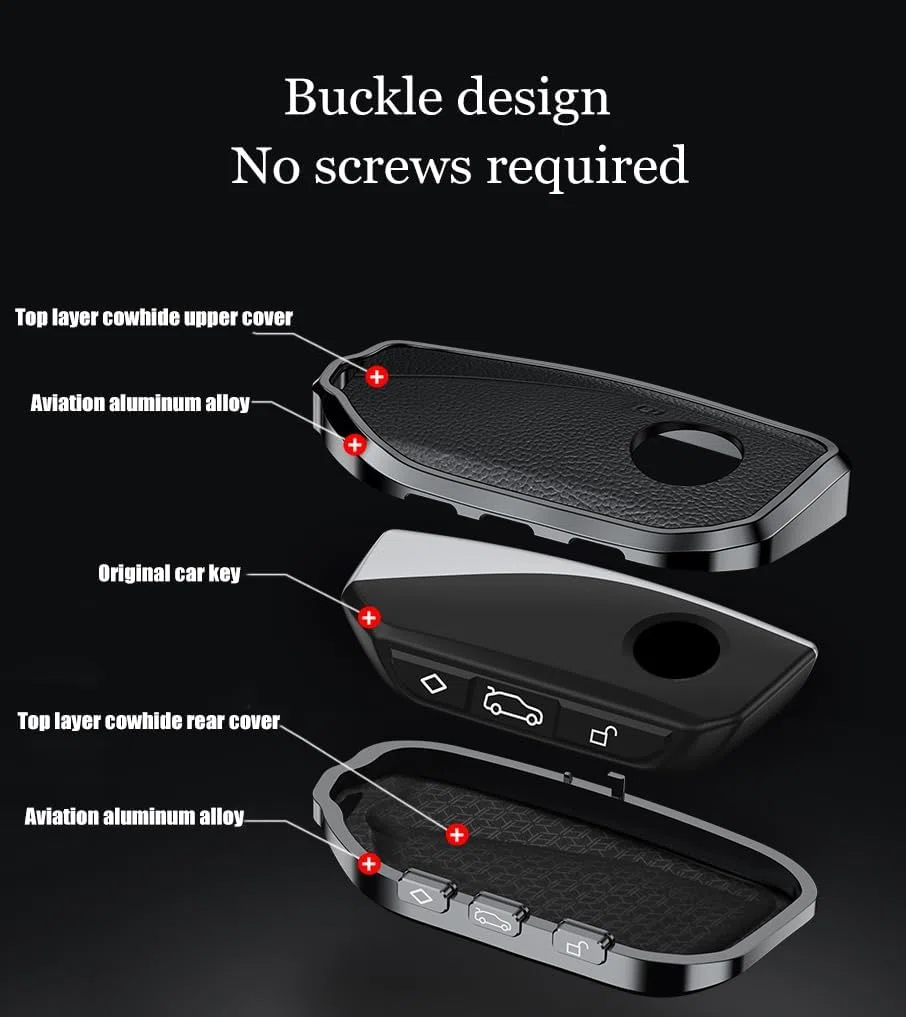 Funda para Llave de Coche para BMW 7 Series X5/X7/735Li/740Li/i7 X1 5 Series 2023 X6,Funda de Cuero TPU para Llave de Coche,Carcasa de protección Completa,D