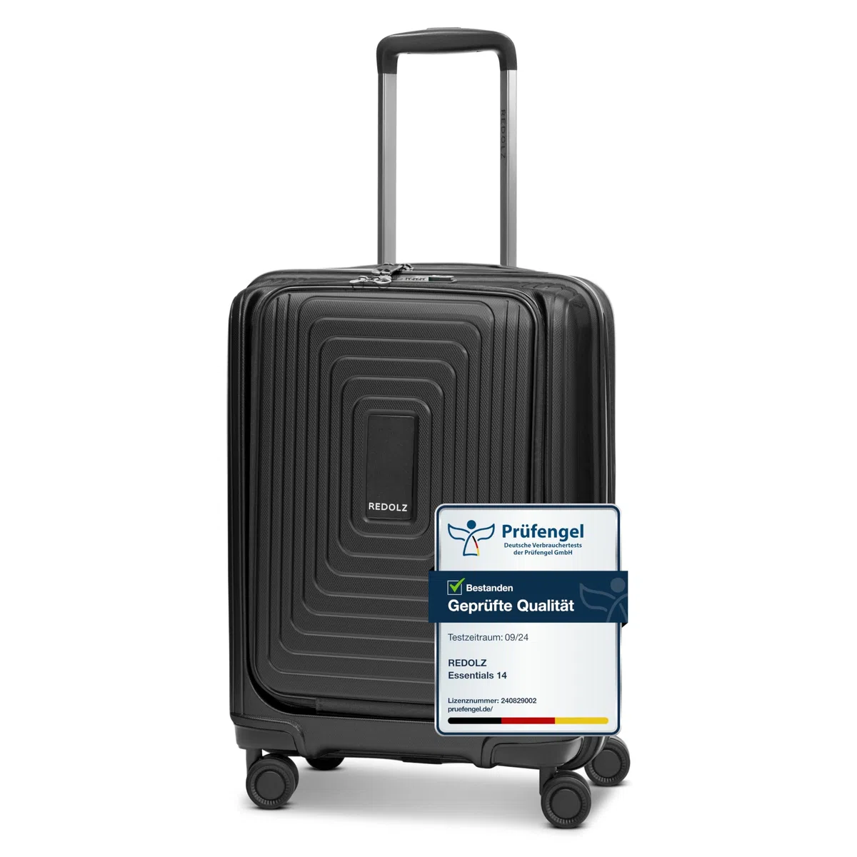 REDOLZ Essentials 14 Equipaje de Mano con Compartimento para Ordenador Portátil | Maleta Ultra ligera 40 x 23 x 55 cm & Apertura Frontal | Extensible de 45 a 55 litros | Solo 3,2 kg