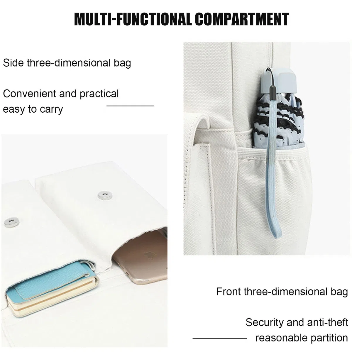 AADECOR Mochila Escolar Ligera Mochila Informal Mochila universitaria para portátil de 14" para Hombres y Mujeres Mochila de Viaje Resistente al Agua、 Mochilas antirrobo,Black