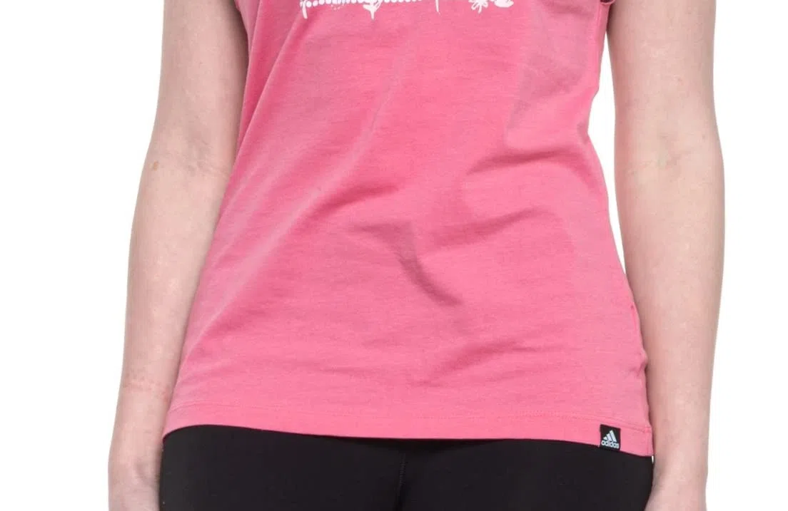 adidas Women's Graphic Floral Print Tank Top - Rose Tone (Pink)/White, Large