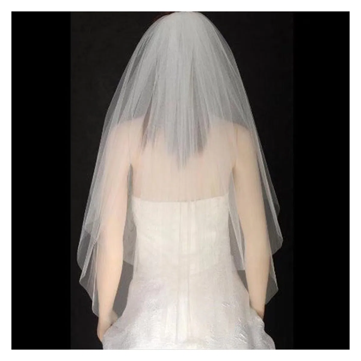 Velo De Novia,Accesorios De Boda Velo De Novia Simple Corto Blanco Marfil De Dos Capas con Peine Velo De Novia
