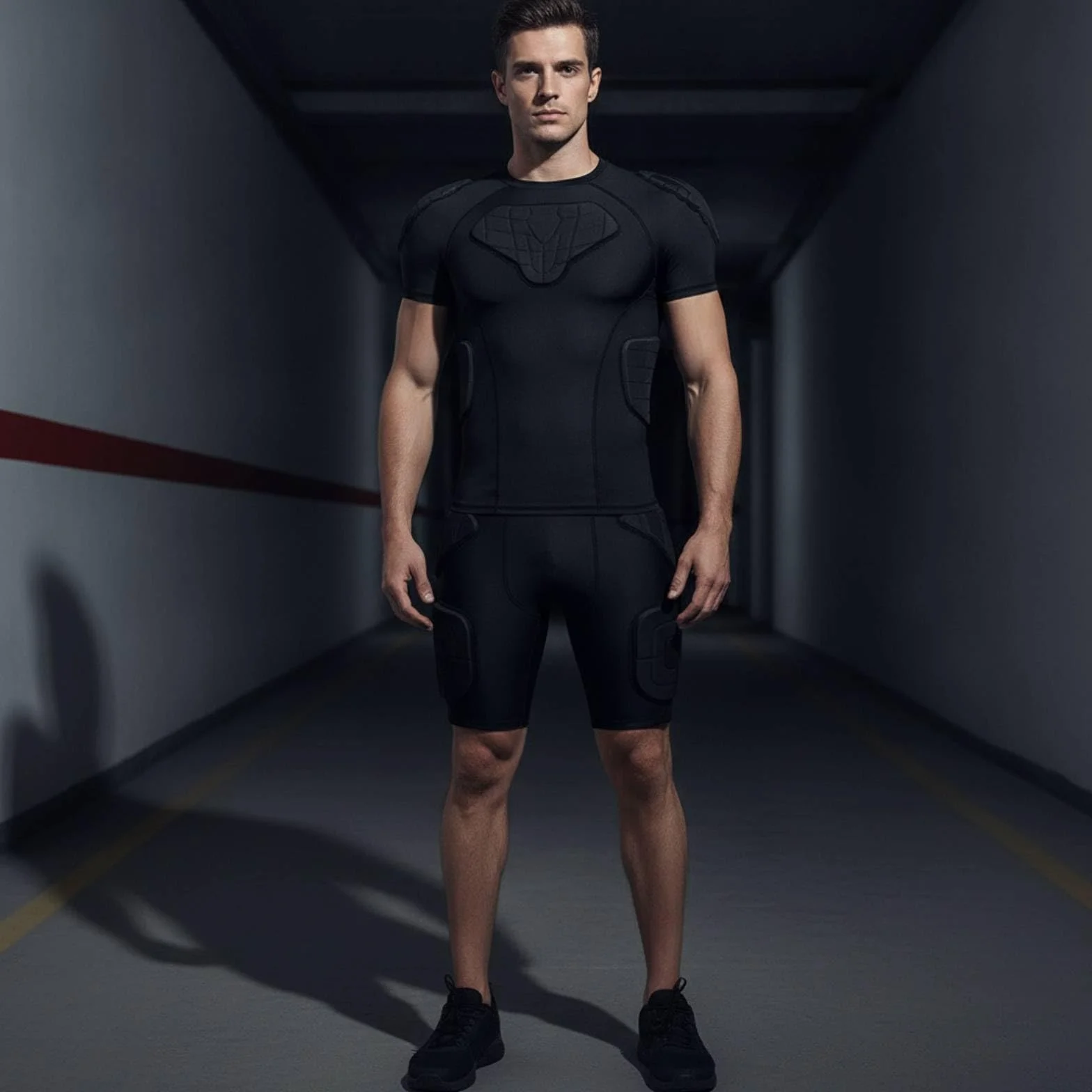 Camiseta Compresión Acolchada Cómoda Camiseta con Protección Acolchada Estable Indumentaria Deportiva para Deportistas
