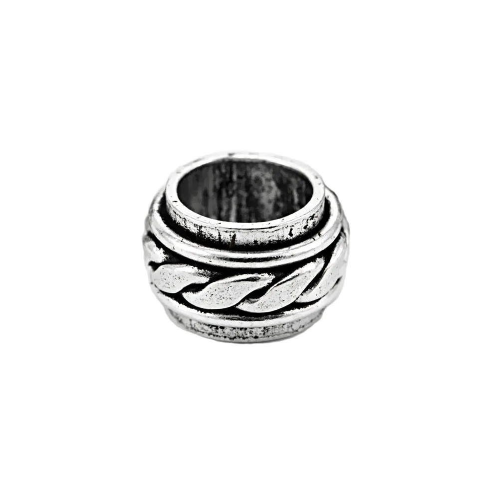 NKlaus 2 perlas para el pelo, anillo de barba, patrón vikingo de Qatar, plata de ley 925, 40552, Metal precioso
