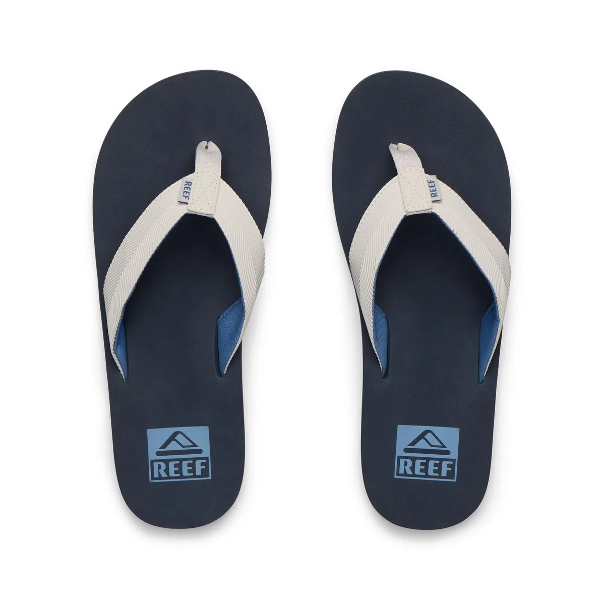REEF Twinpin - Chanclas de playa para hombre, plantilla acolchada suave, resistentes al agua, Gris/Azul marino, 47 EU