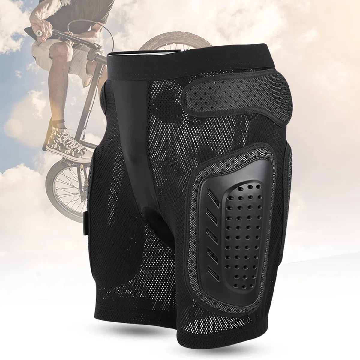 Pantalones Cortos De Ciclismo Acolchados, Pantalones De Protección con Almohadilla De Cadera, Protección De Doble Capa para El Cóccix, Equipo De Protección para Esquí, Patinaje