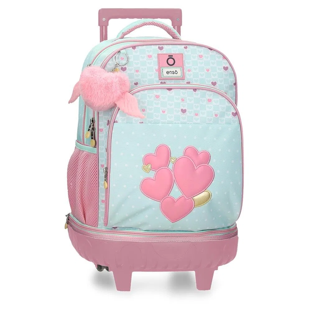 Enso Hearts Mochila 2 Ruedas Verde 33x44x21 cm Poliéster 30,49L