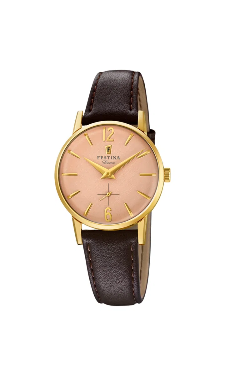 Festina Reloj Mujer Analógico de Cuero Marrón
