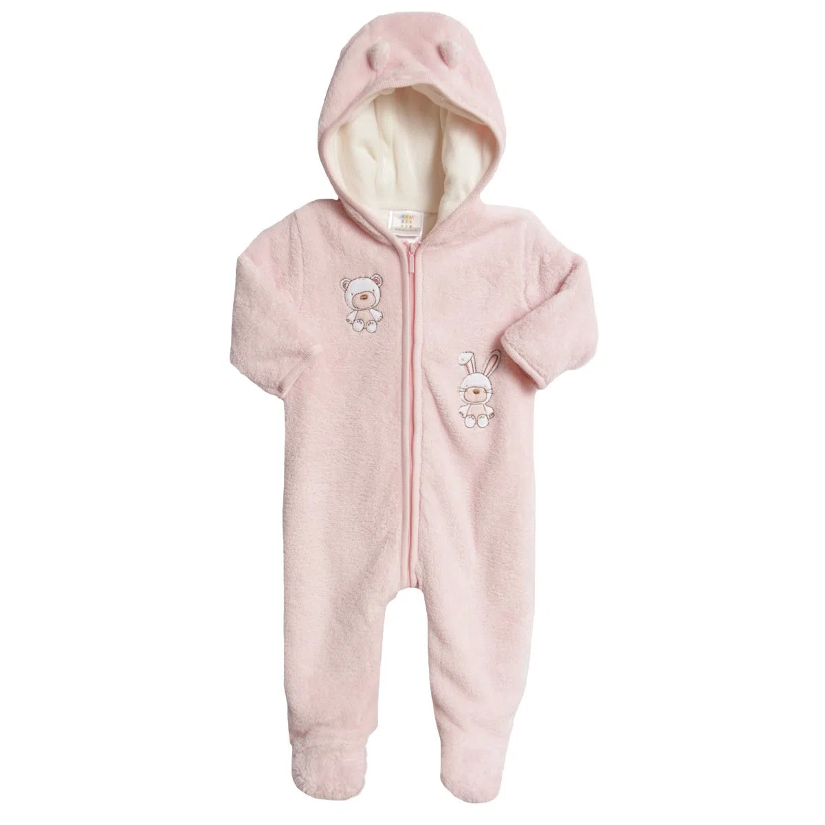 Absorba Bebé Fuzzy Footie, Rosa/Rebel Fun., 3-6 meses