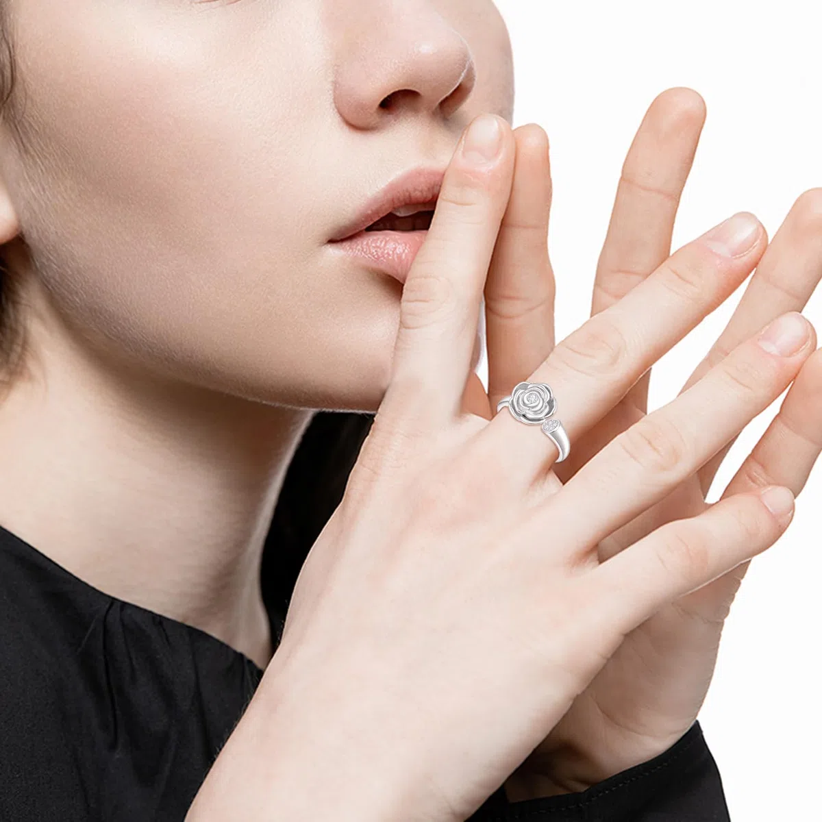 KINGWHYTE Anillo de plata de ley 925 con diseño de infinito para mujer, urna de cremación, cenizas, anillo de recuerdo, joyería para mujeres, madres, hombres y mascotas, Plata de ley