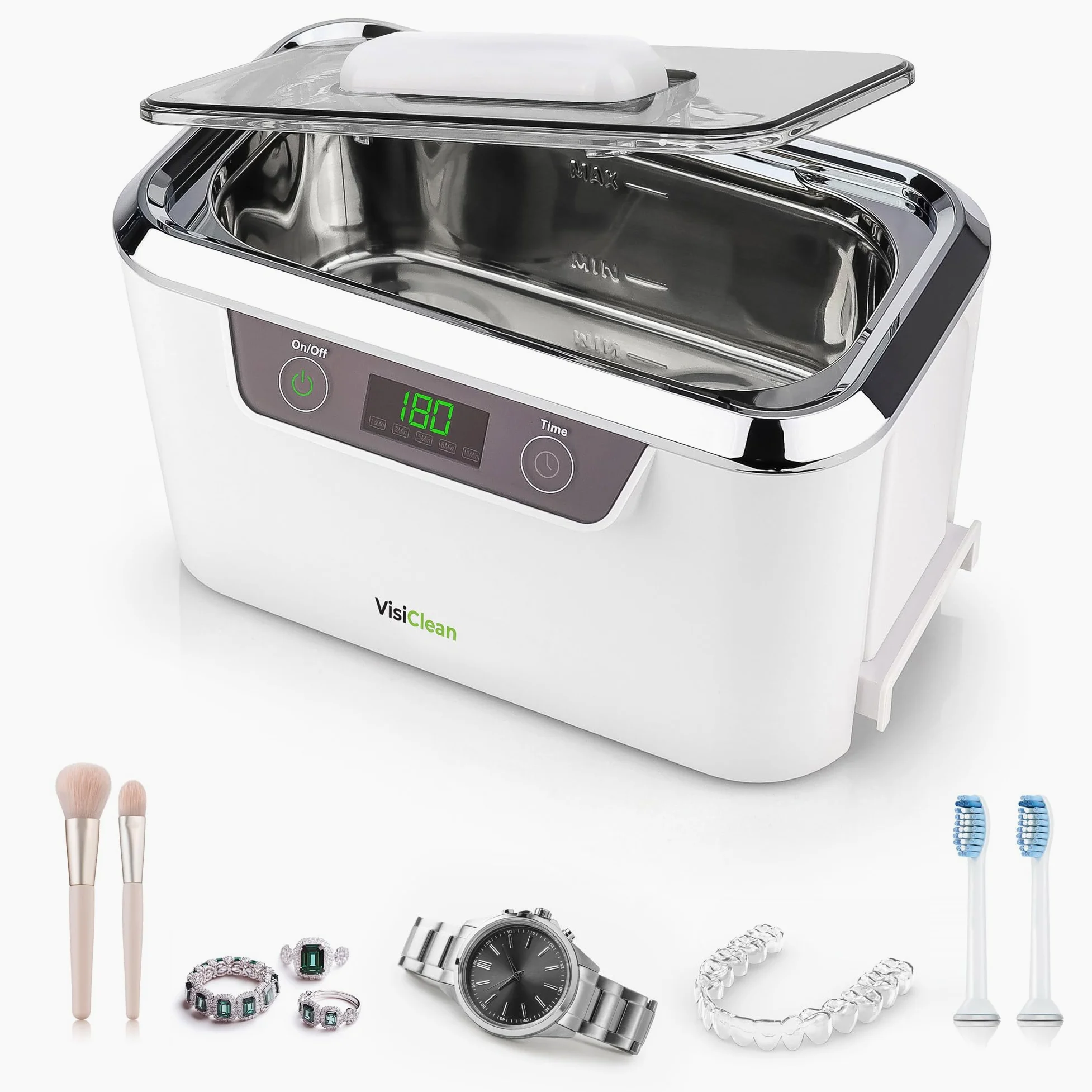 InVisiClean IC-2755 - Máquina limpiadora ultrasónica Profesional para Joyas, Diamantes, anteojos, Gafas de Sol, dentaduras postizas y Anillos
