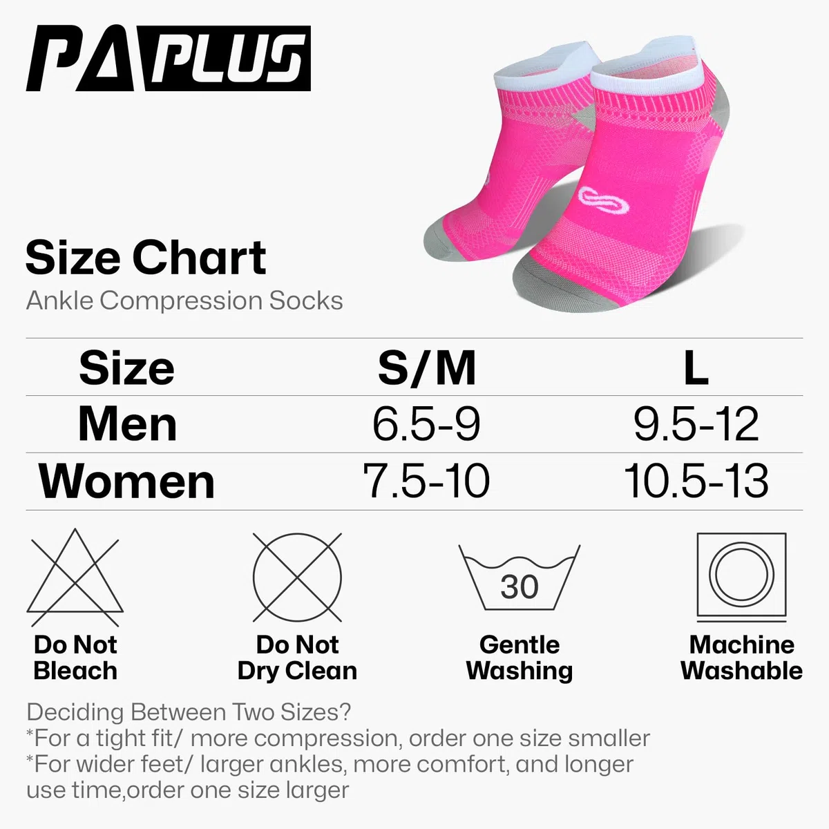 PAPLUS Calcetines de compresión de tobillo para hombres y mujeres, 2/4/6 pares, calcetines de compresión de corte bajo para correr con soporte de tobillo