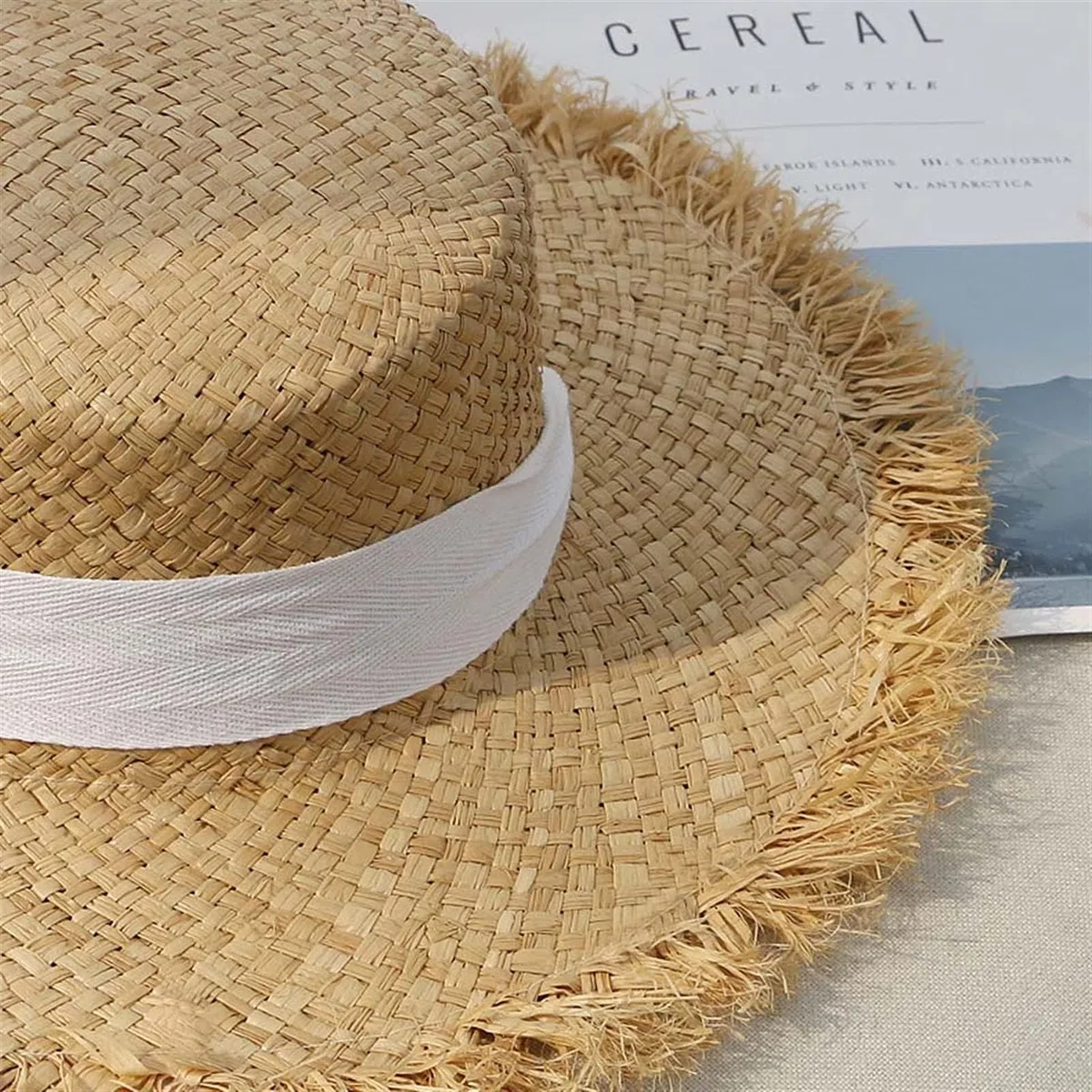 Niña Sombrero de Sol Sombrero de paja de correa de encaje de mujer con cinta de arco tapa de verano visera vacaciones al aire libre vacaciones plana top playa protección sol Verano Sombrero